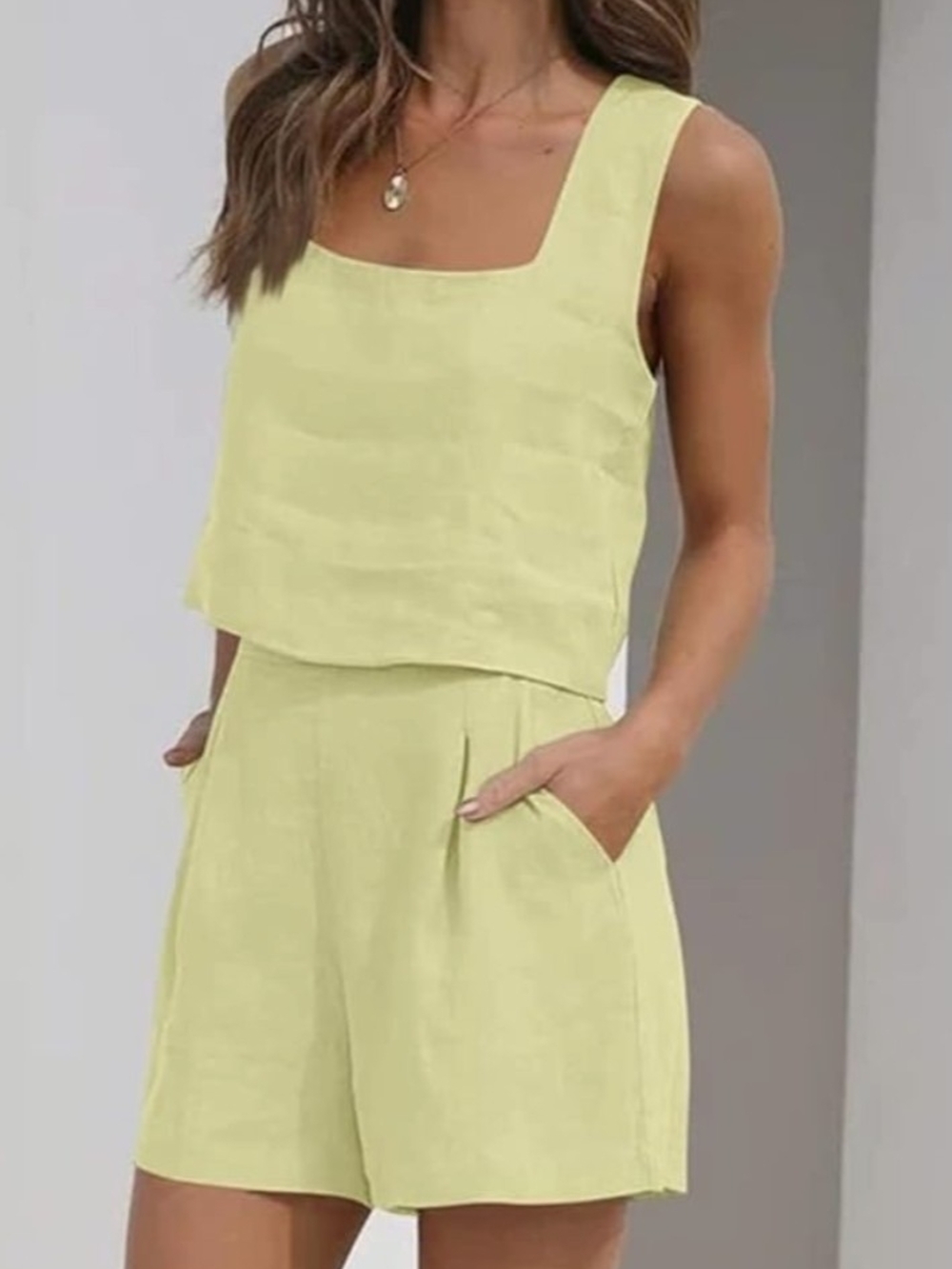 Green Short And Tank Set